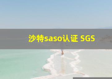 沙特saso认证 SGS